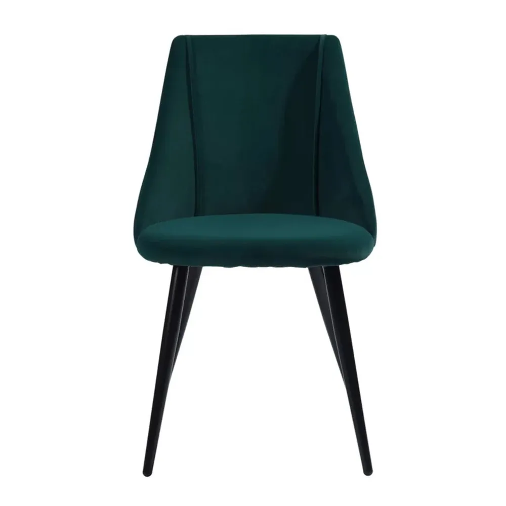 Minimalist Green Velvet Dining Chair Single Piece