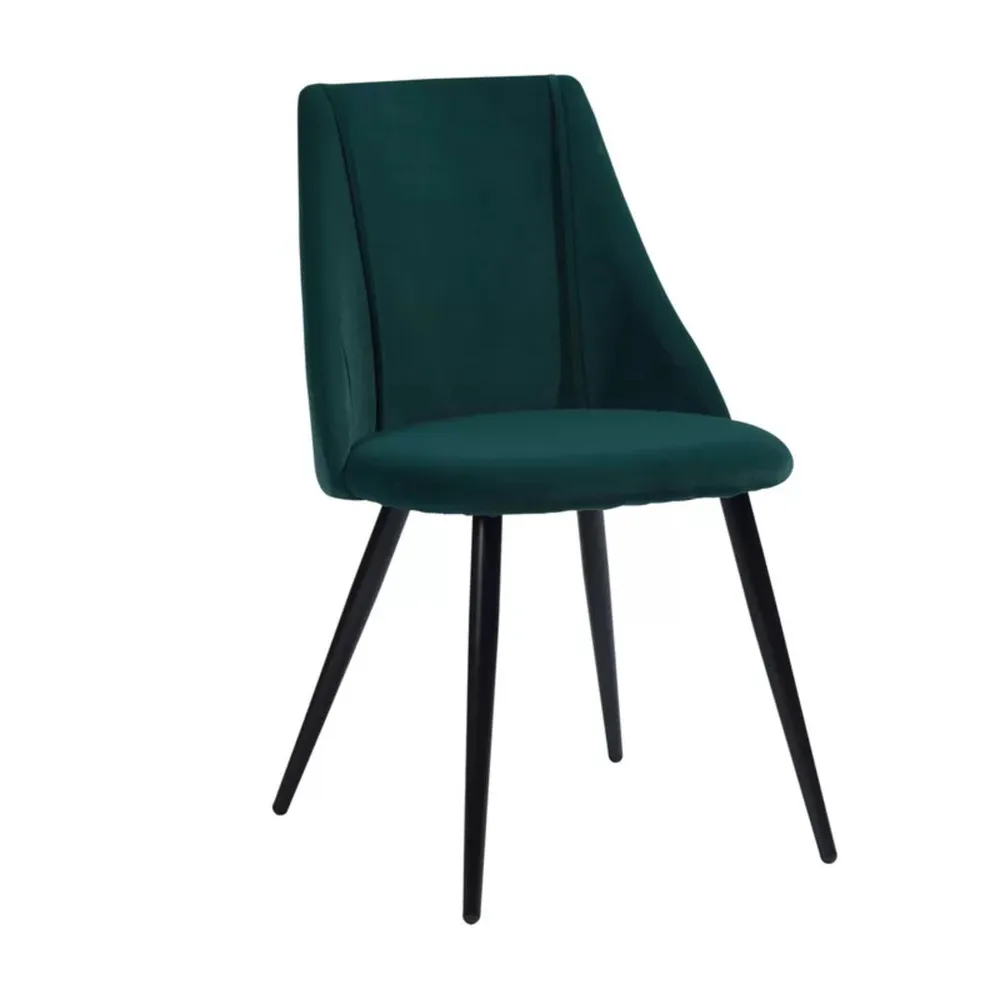 Minimalist Green Velvet Dining Chair Single Piece