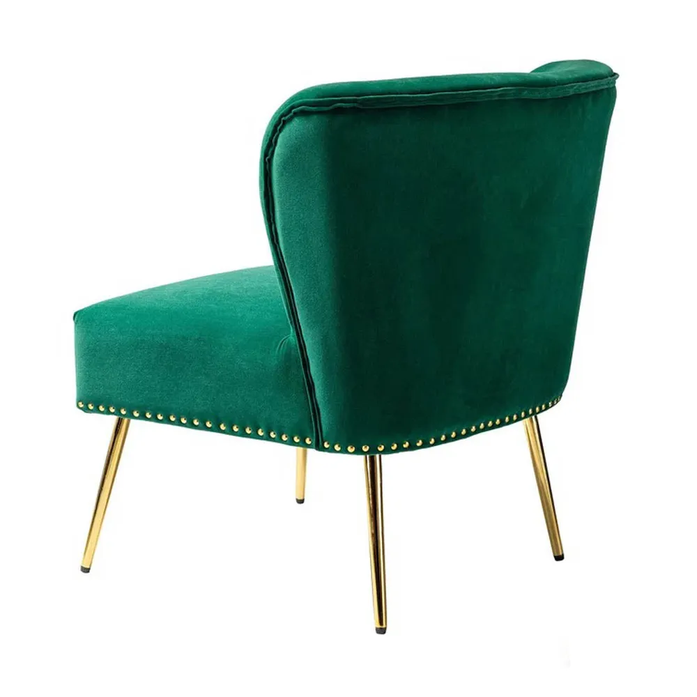 Minimalist Green Velvet Lounge Chairs Set Of 2 Single