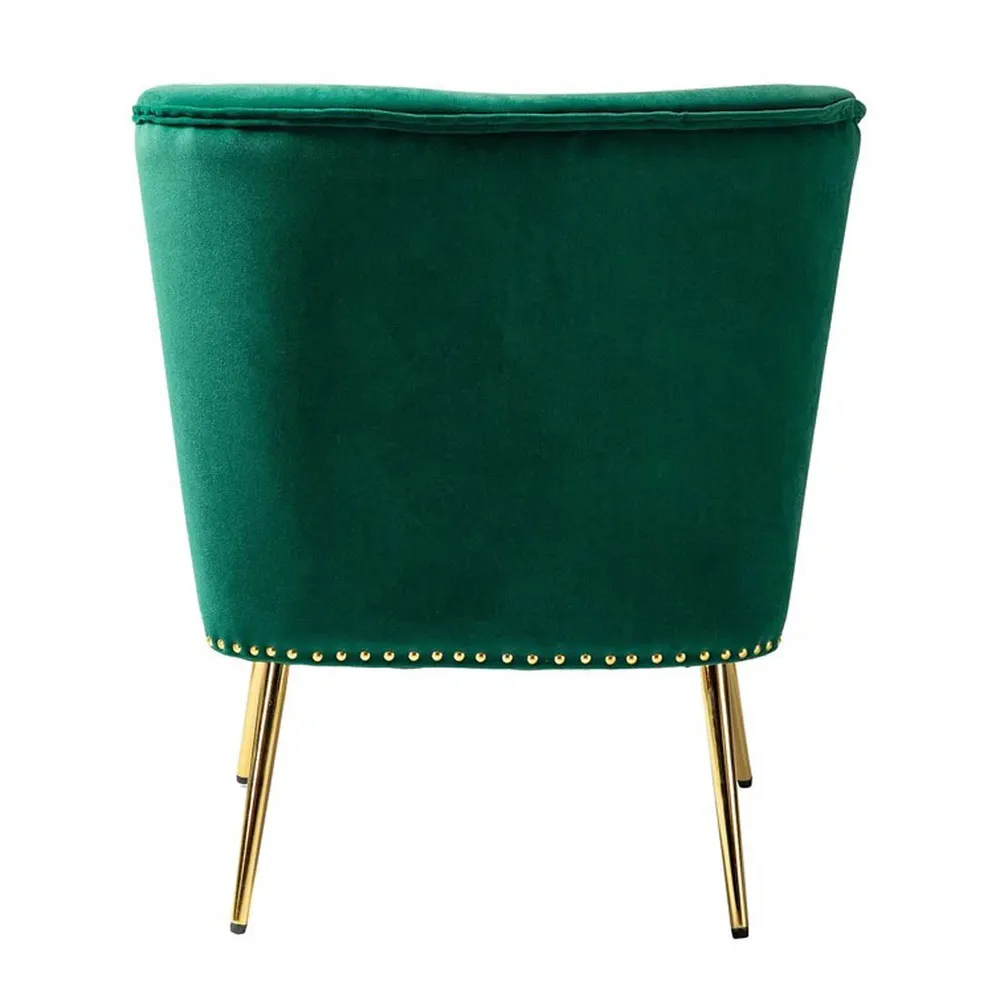 Minimalist Green Velvet Lounge Chairs Set Of 2 Single