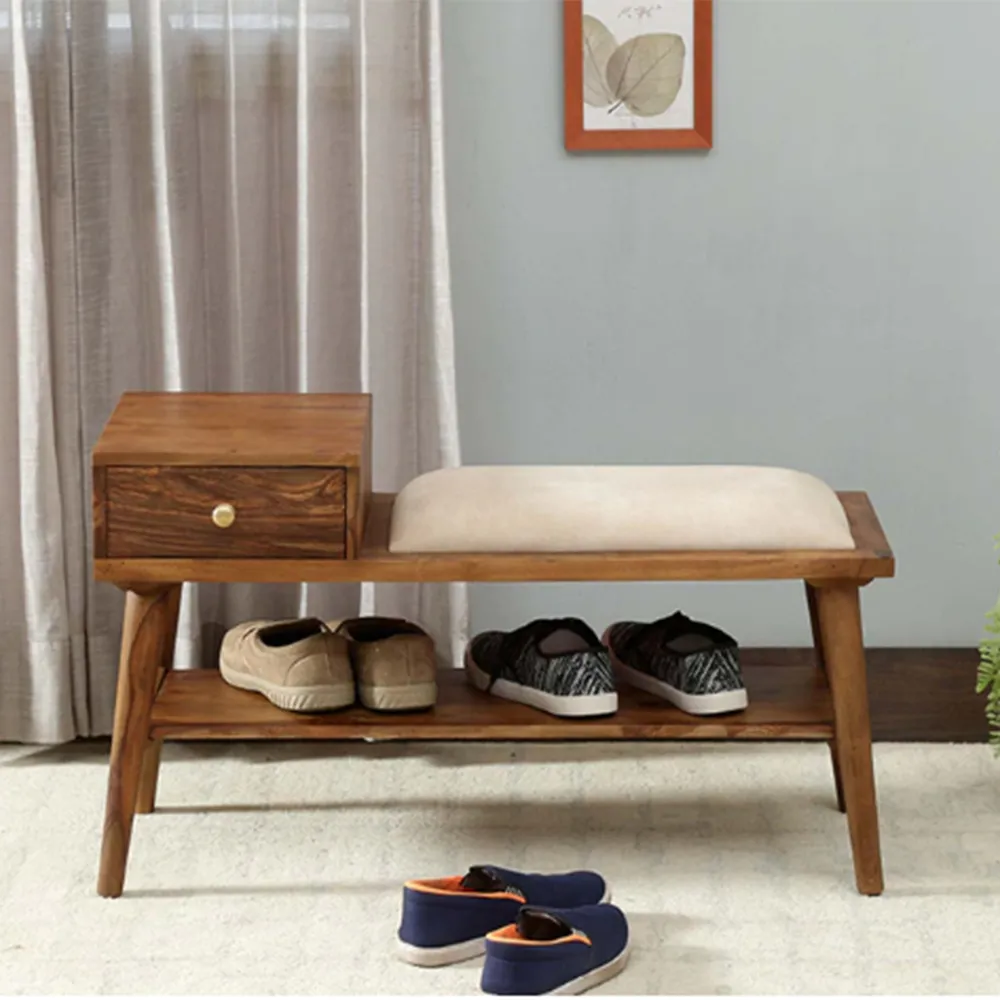 Minimalist High Utility Sheesham Wood Shoe Rack