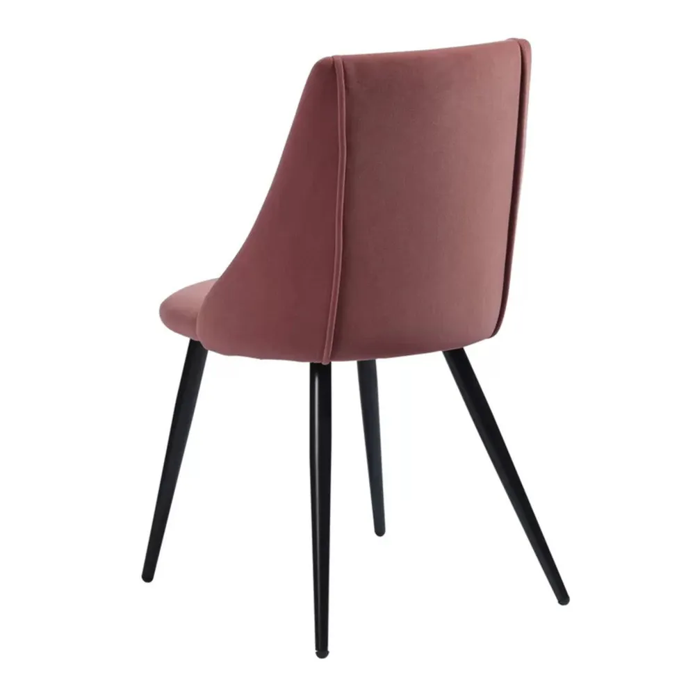 Minimalist Light Brown Velvet Dining Chair Single Piece