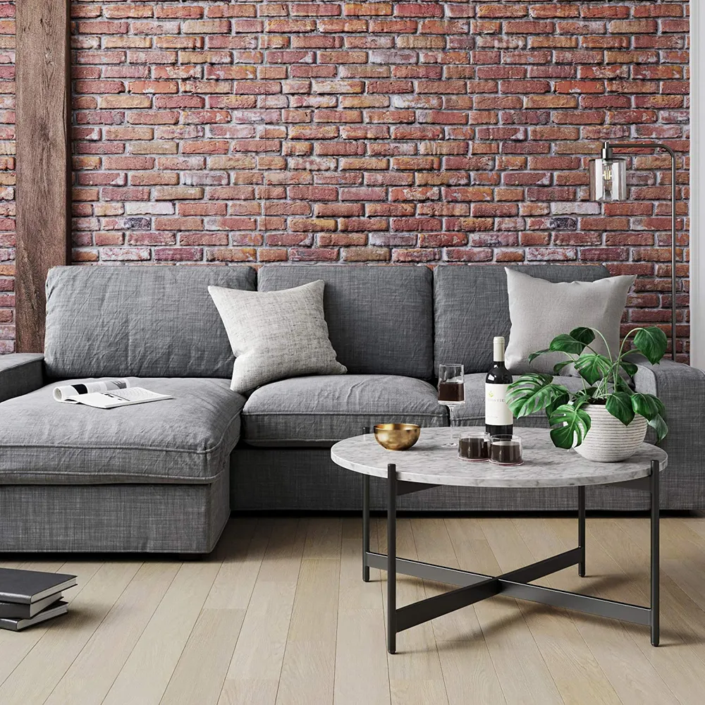 Minimalist Matte Black Metal Centre Table In Criss Cross Design