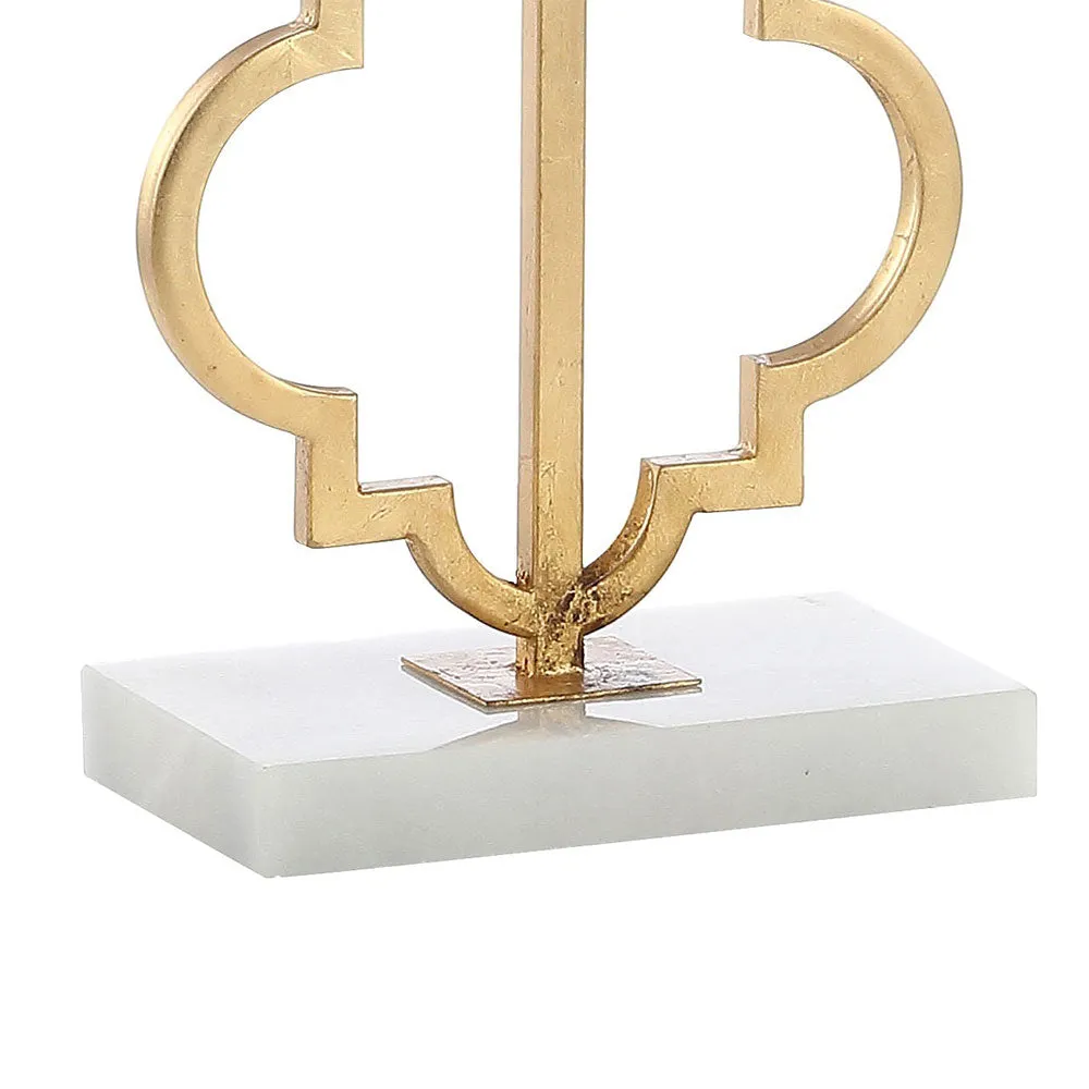 Minimalist Off White Shaded Matte Gold Table Lamp