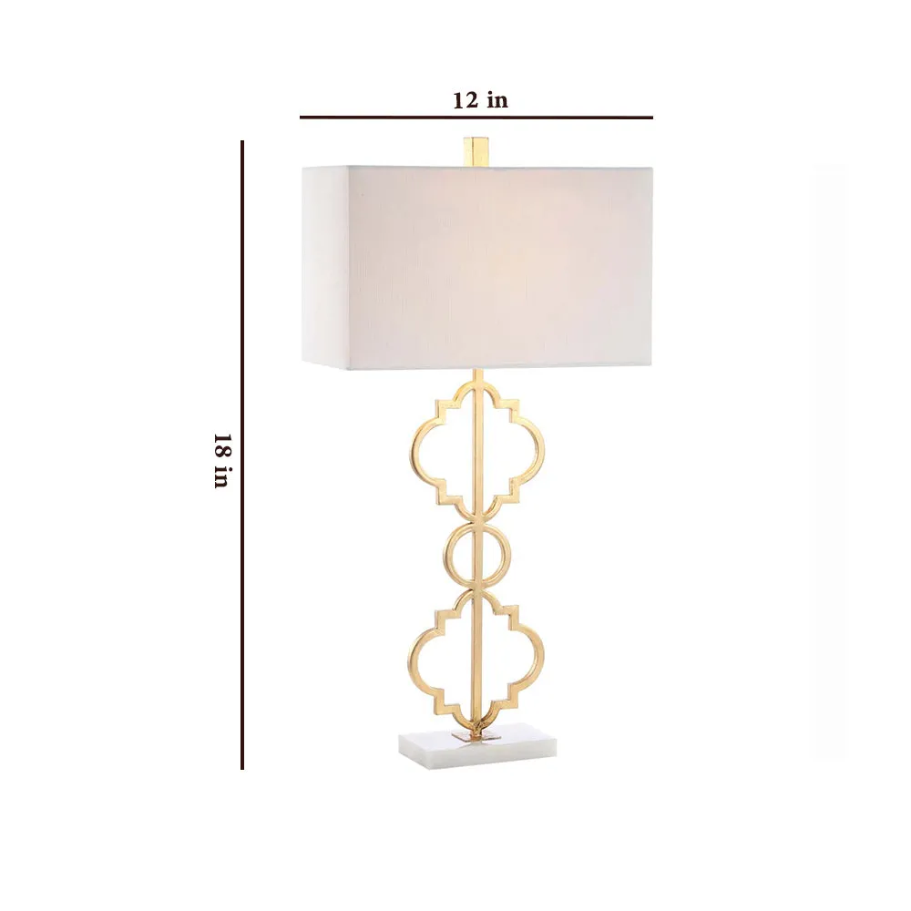 Minimalist Off White Shaded Matte Gold Table Lamp