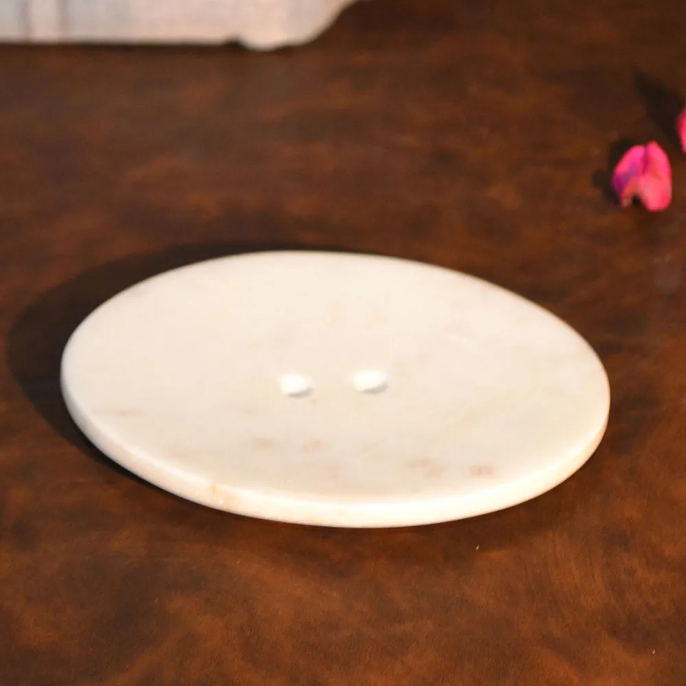 Minimalist Oval Marble Soap Holder for Bathroom