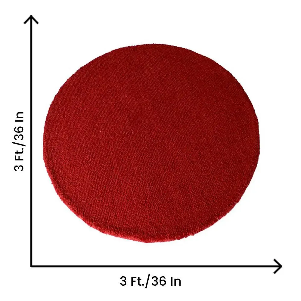 Minimalist Red Woolen Carpet 3 ft