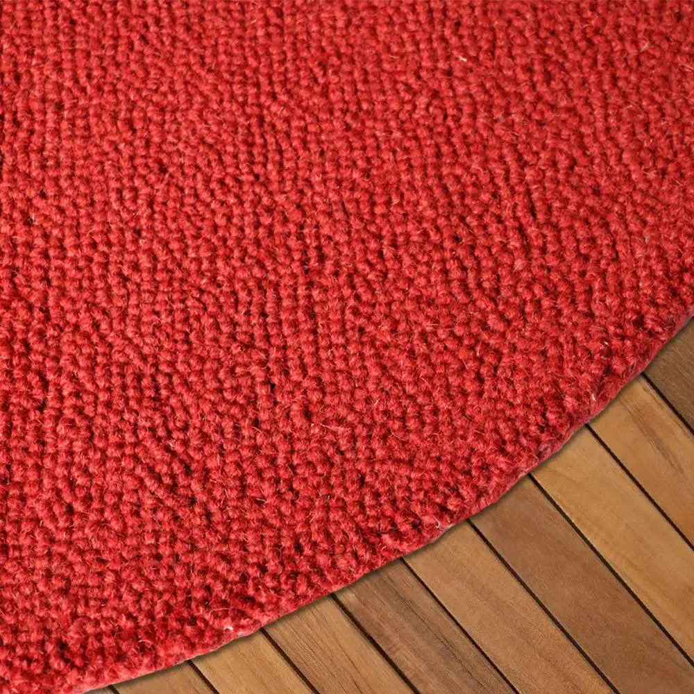 Minimalist Red Woolen Carpet 3 ft