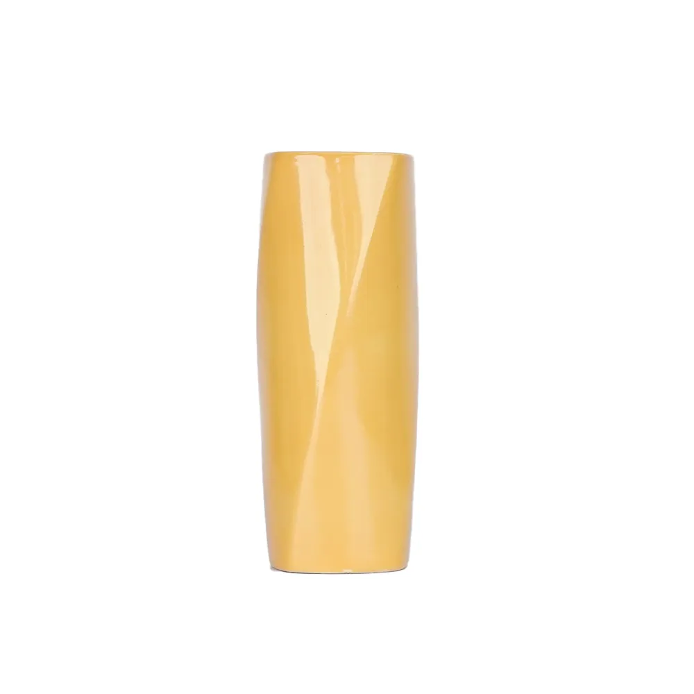 Minimalist Red & Yellow Rectangular Ceramic Vases Set Of 2