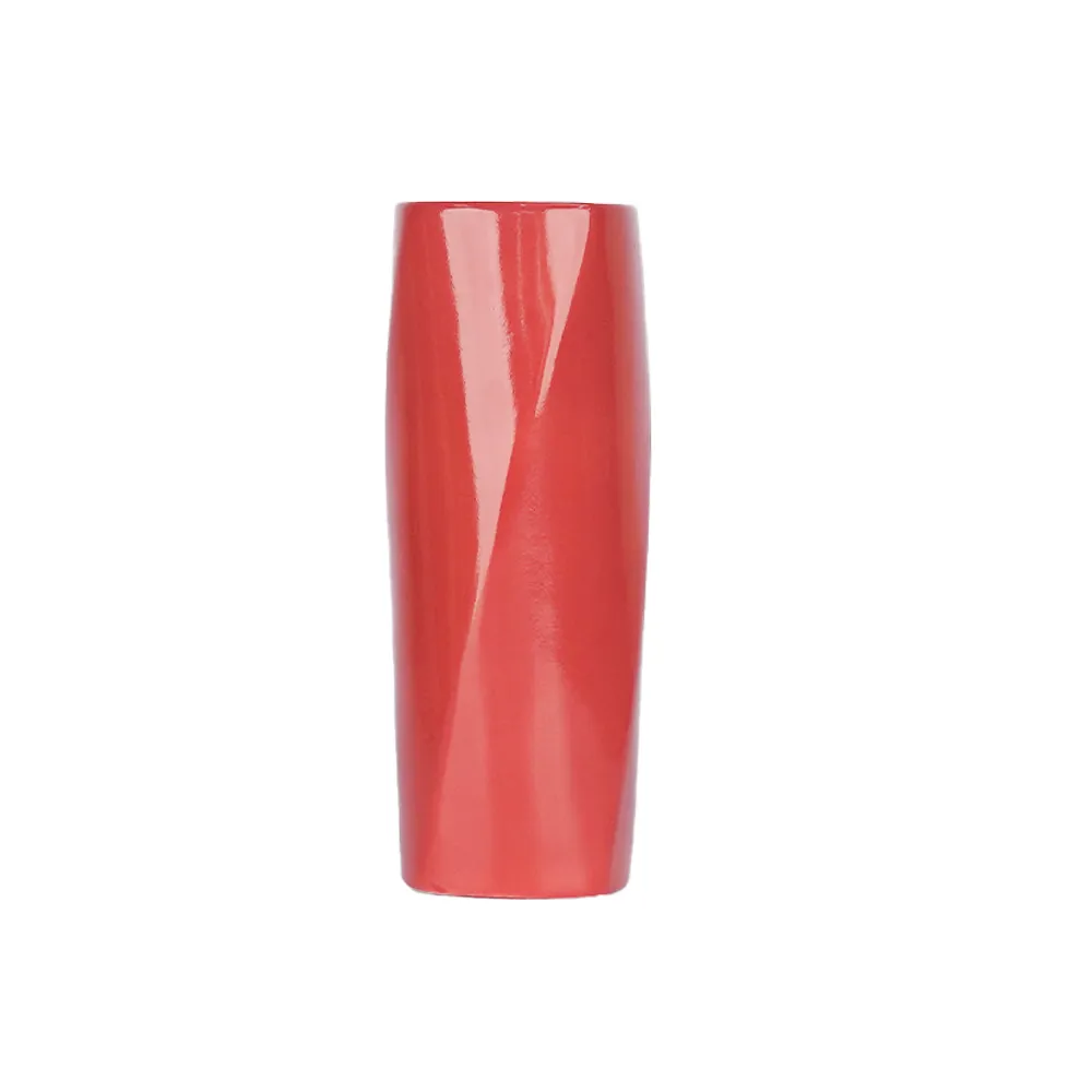 Minimalist Red & Yellow Rectangular Ceramic Vases Set Of 2