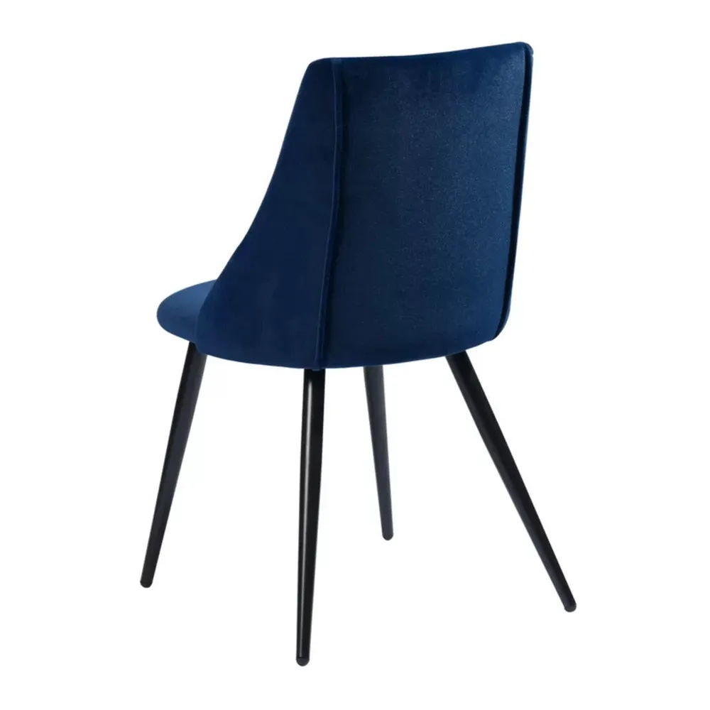 Minimalist Royal Blue Velvet Dining Chair Single Piece