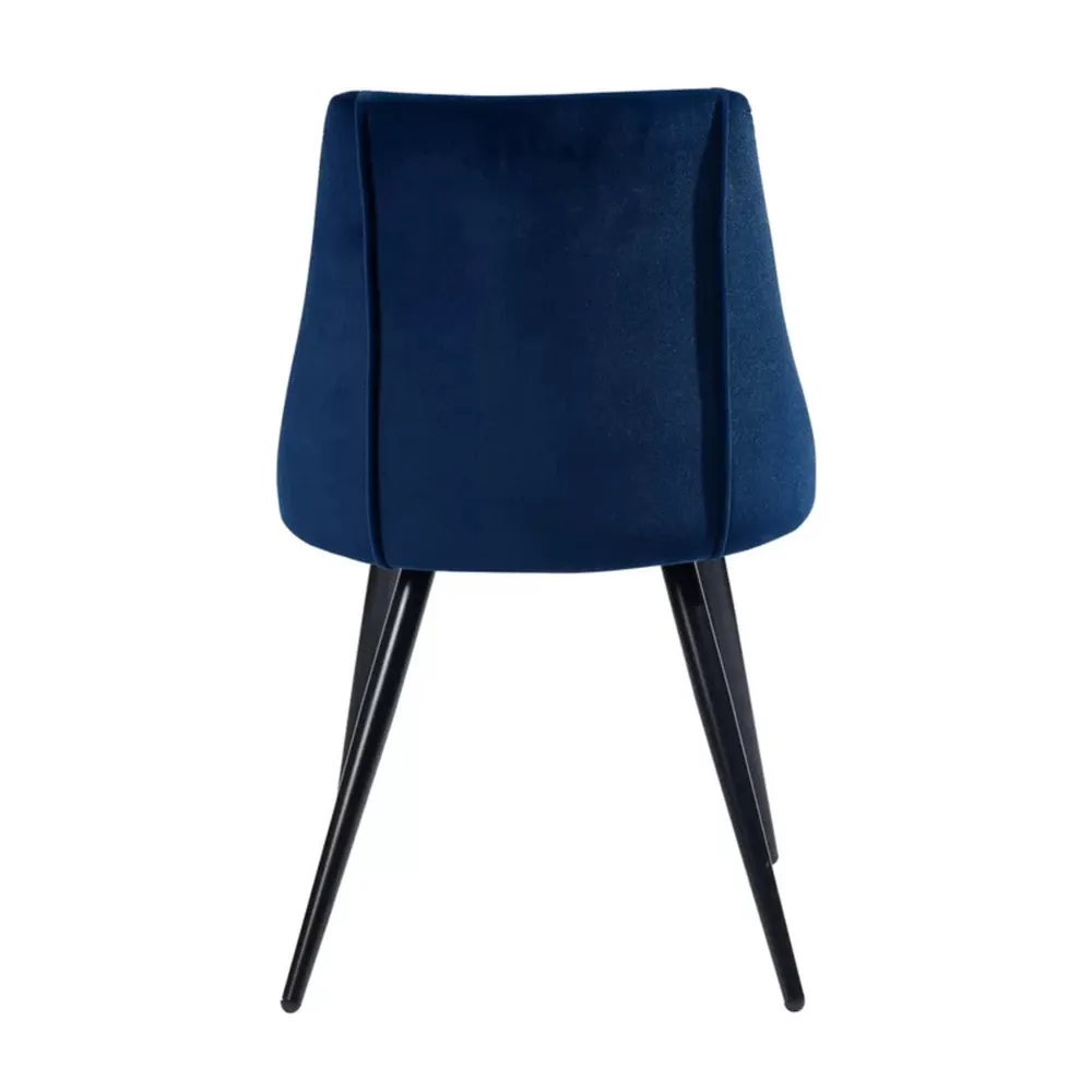 Minimalist Royal Blue Velvet Dining Chair Single Piece