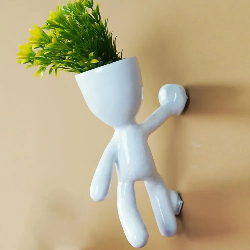 Minimalist Shape Wall Hanging planter for Wall Decor Set of 5 , White Color