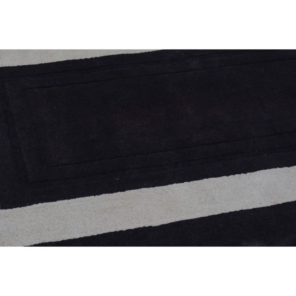 Minimalist Square Patterned Brown & Beige Tufted Area Carpet 2X5ft