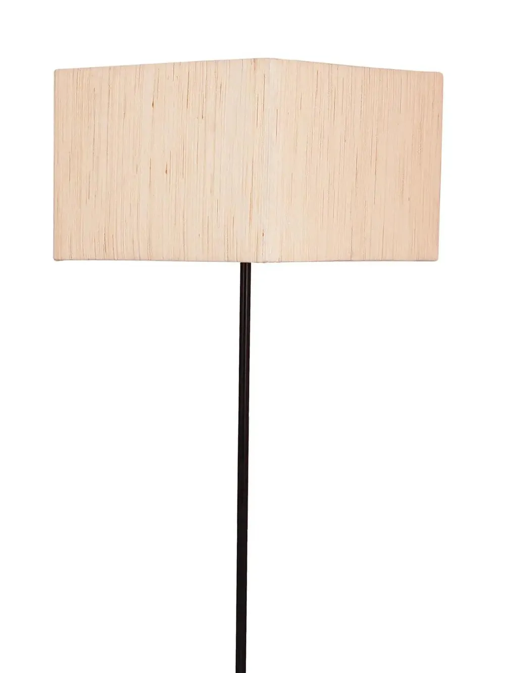 Minimalist Stick Floor Lamp With Wooden Base & Sqaure Shade White