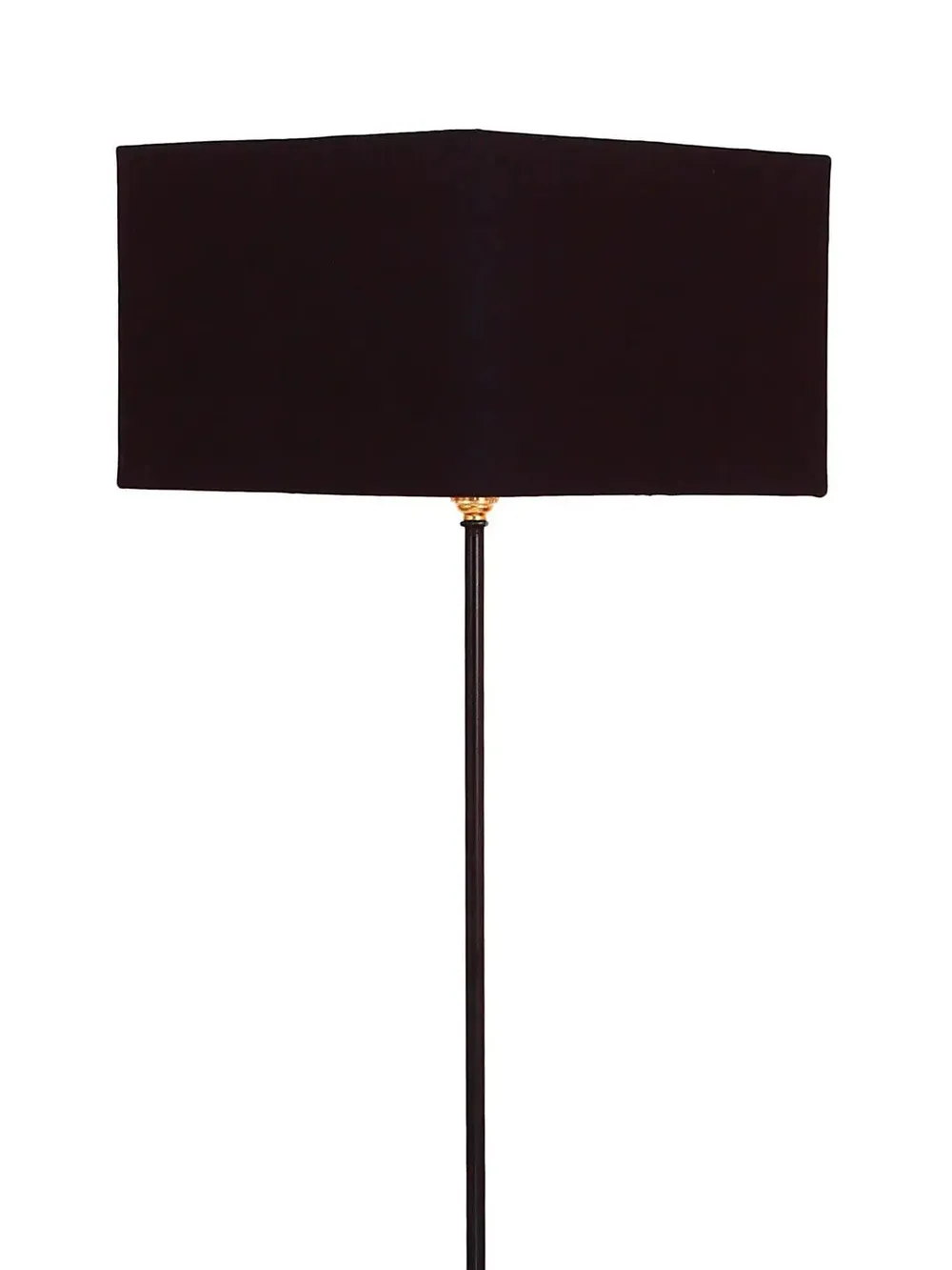 Minimalist Stick Floor Lamp With Wooden Base & Sqaure Shade White
