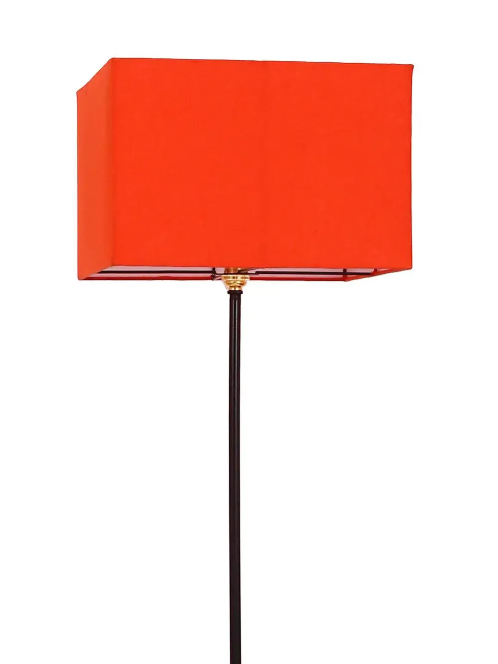 Minimalist Stick Floor Lamp With Wooden Base & Sqaure Shade White