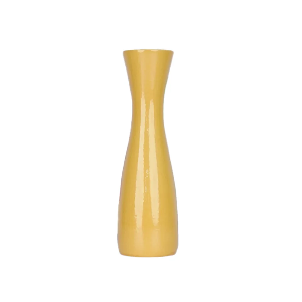 Minimalist Tapered Yellow & Green Ceramic Vases Set Of 2