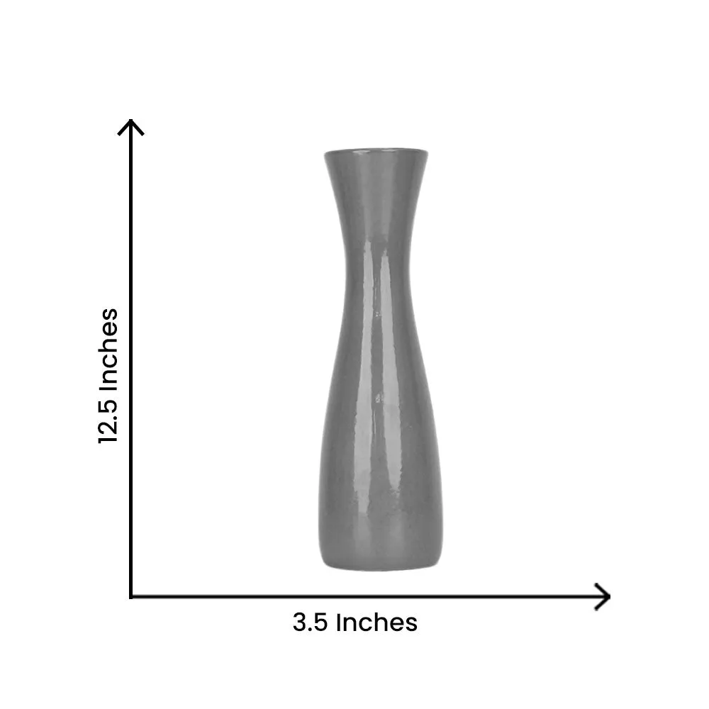 Minimalist Tapered Yellow & Red Ceramic Vases Set Of 2