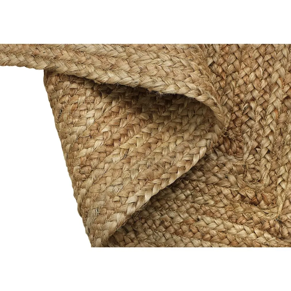 Minimalist Traditional Light Tinted Jute Floormat 5x8 feet