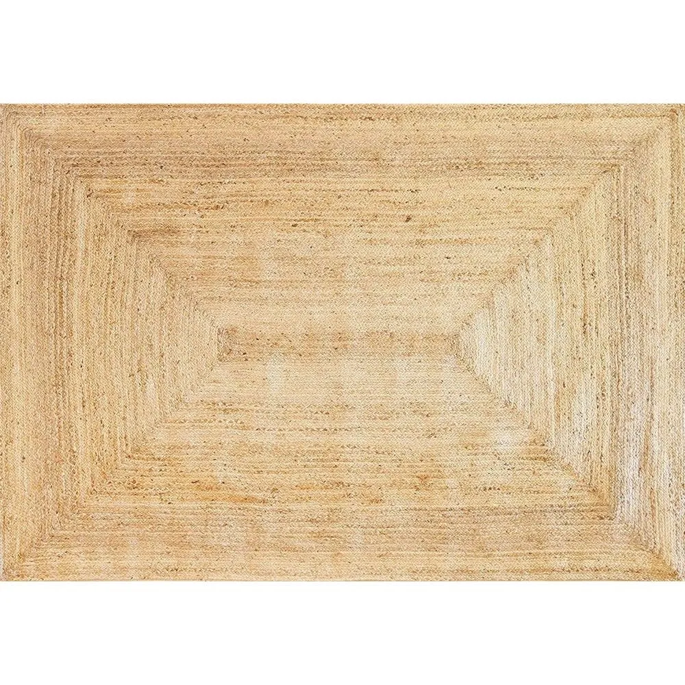 Minimalist Traditional Light Tinted Jute Floormat 5x8 feet