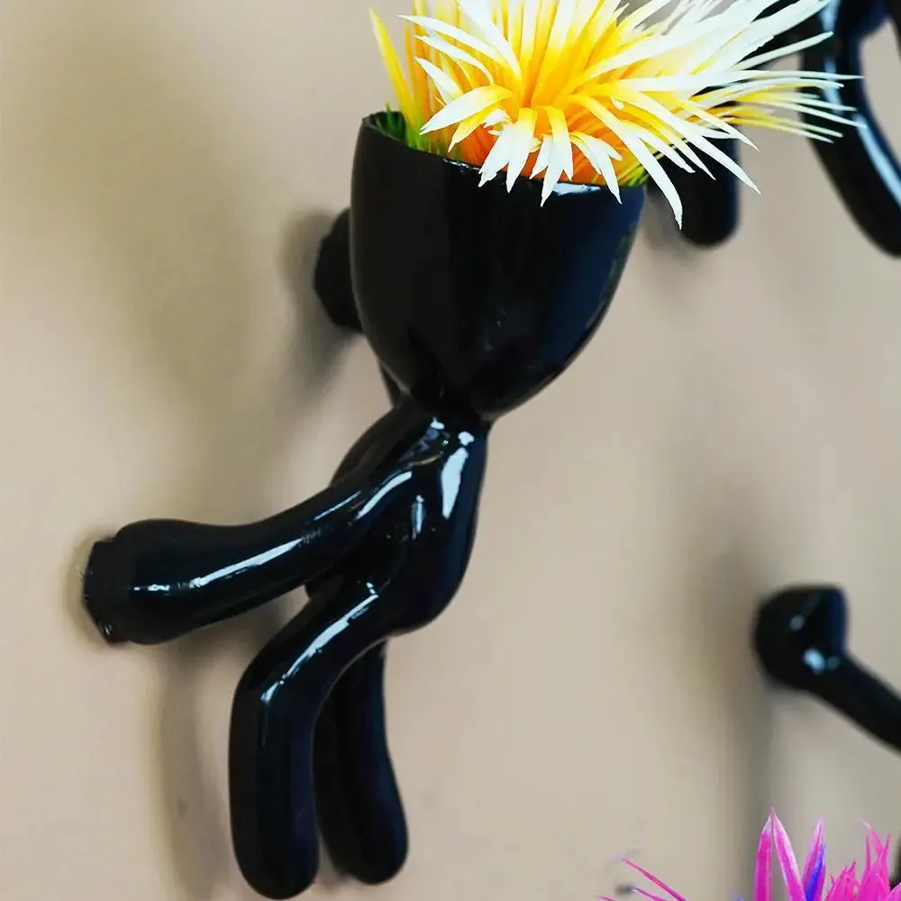 Minimalist Wall Hanging climbing planters for Wall Decor Set of 5 , Black Color