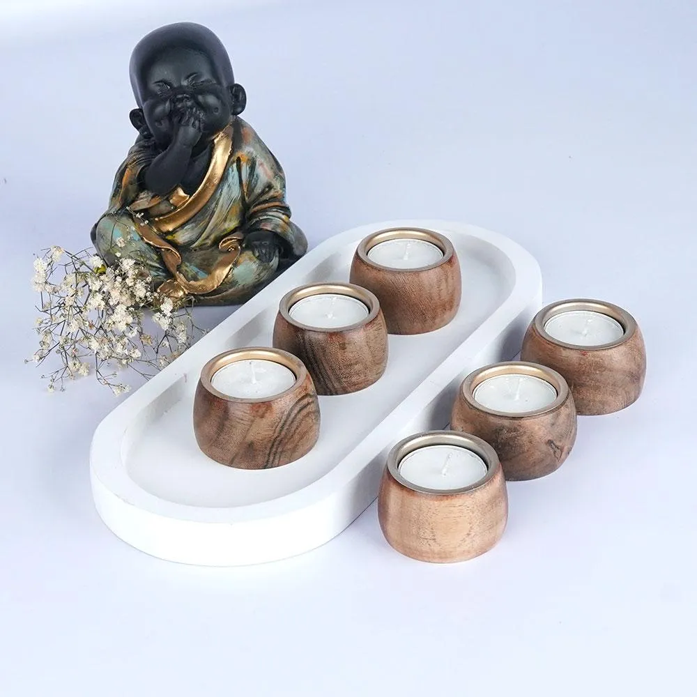 Minimalist Wooden Votives (Set of 6)