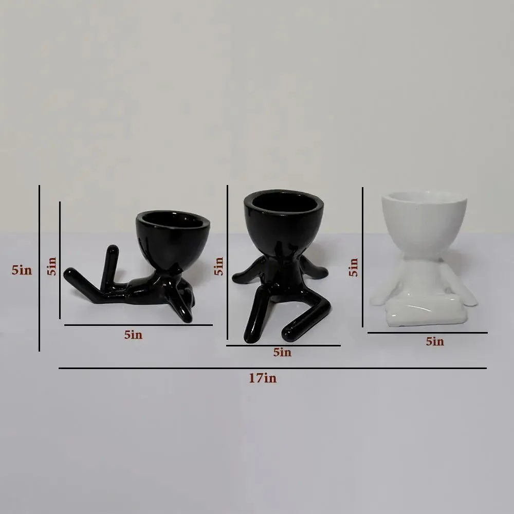 Minimalist Yoga Desk Planter Flower Pot for Home Decor Set of 3