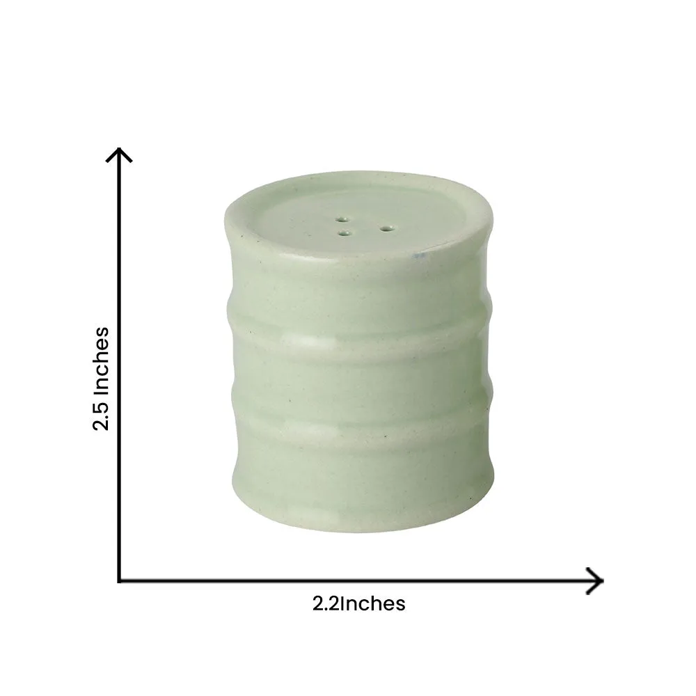 Mint Green Ceramic Cylindrical Salt & Pepper Set Of 2