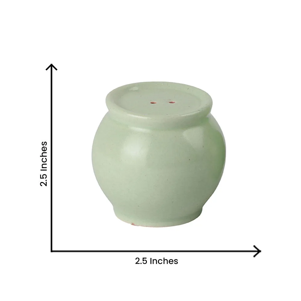 Mint Green Ceramic Round Salt & Pepper Set Of 2