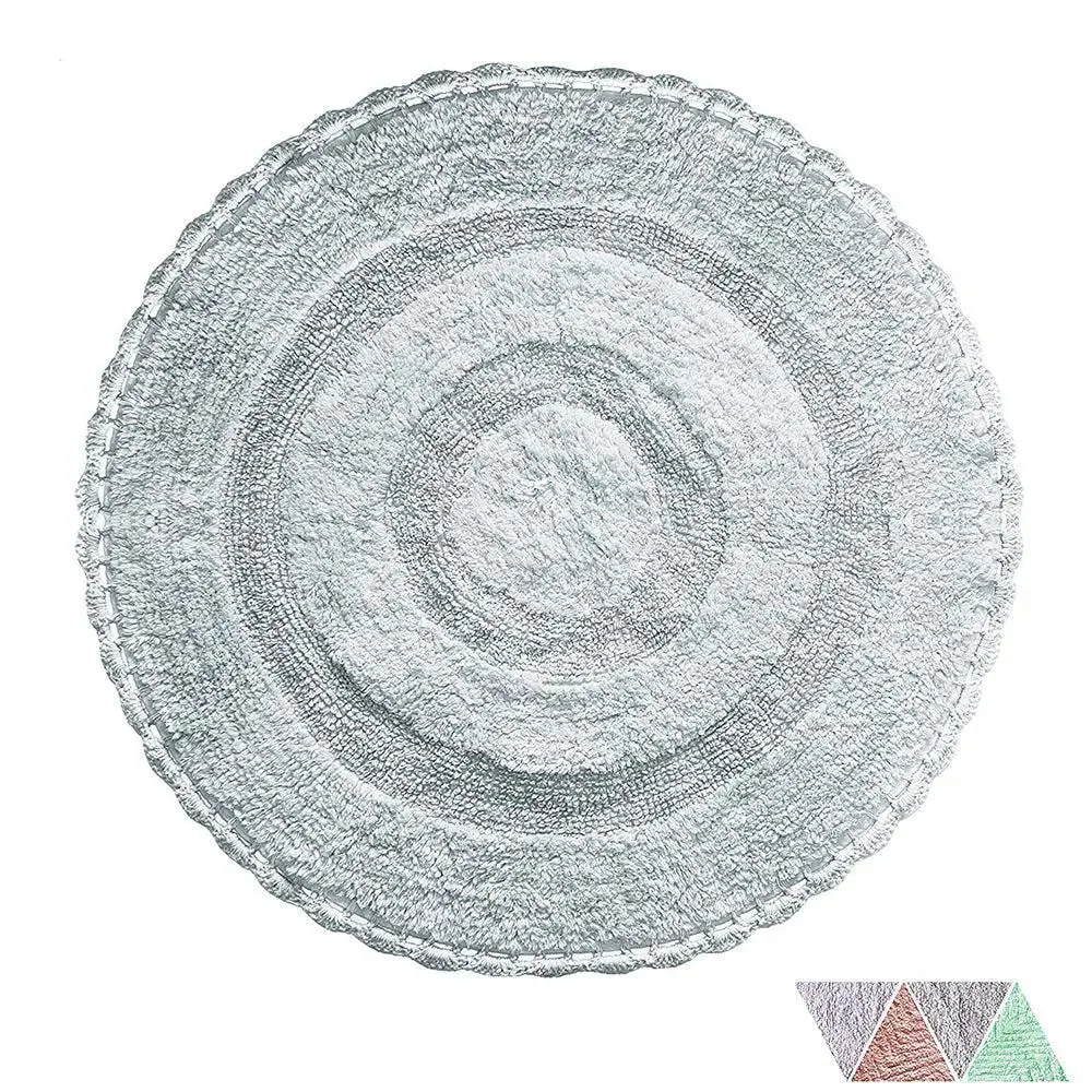 Mint Green Cotton Soft Round Bathmat 60 cm Single Piece