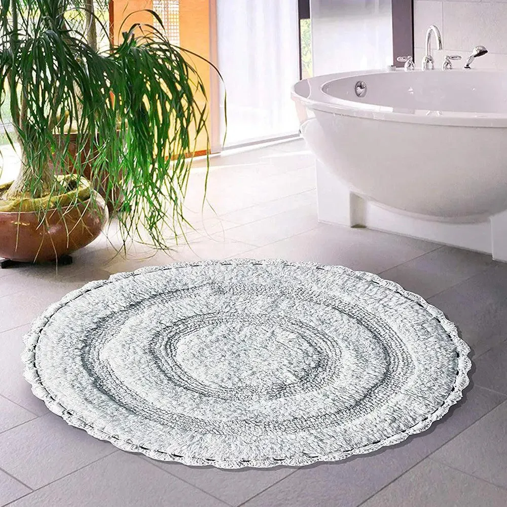 Mint Green Cotton Soft Round Bathmat 90 cm