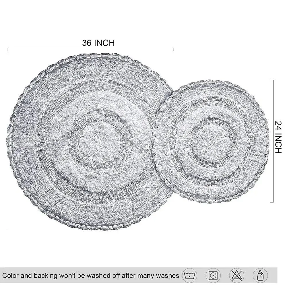 Mint Green Cotton Soft Round Bathmat 90 cm
