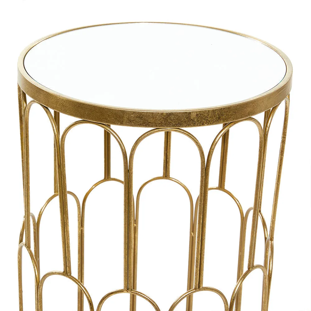 Mirrored Top Designer Metal Center Table