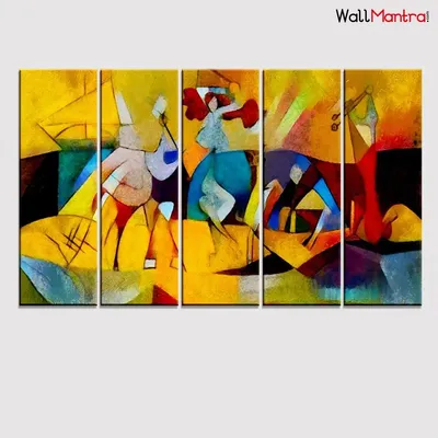 Modern Abstract Art style of Kandinsky Wall Painting  5 Pieces