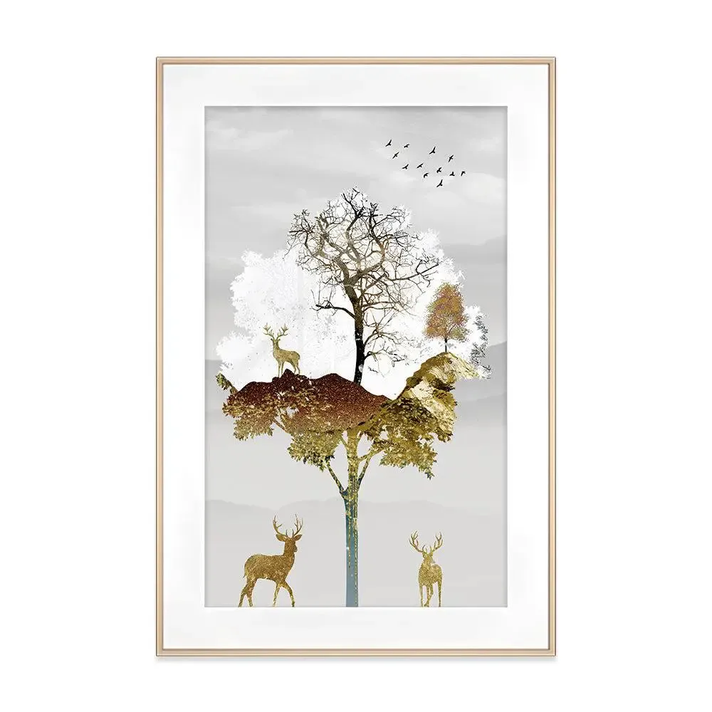 Modern Aesthetic Wildlife Mounted Big Framed Wall Art