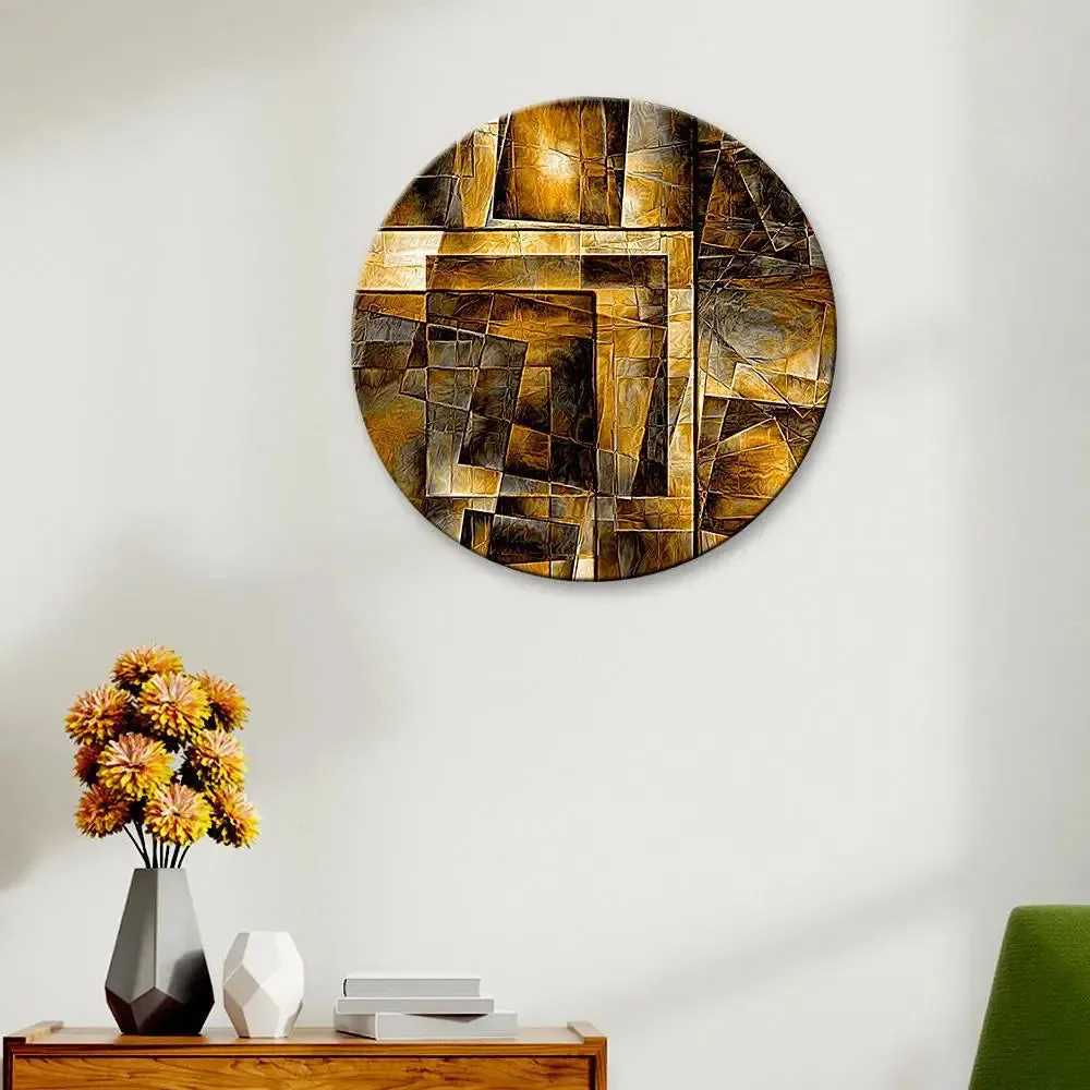 Modern Art Abstract Design Round Shape Canvas wall Painting