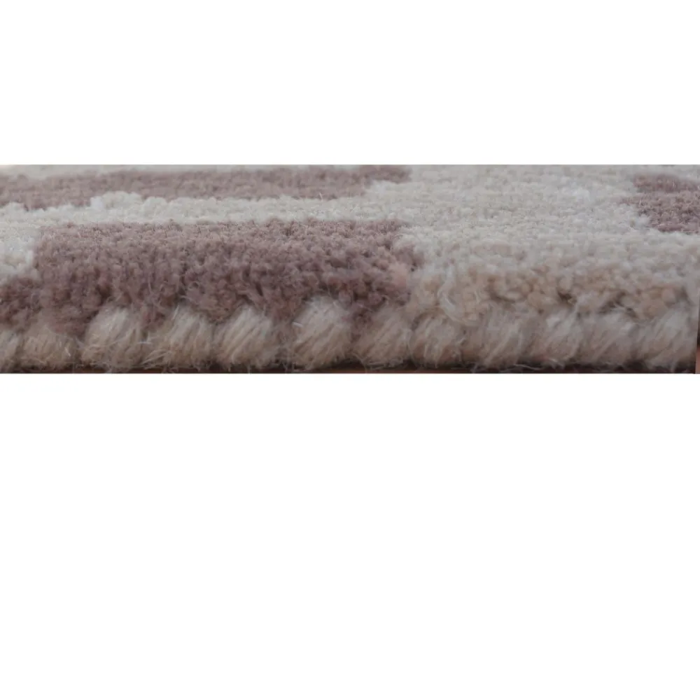 Modern Art Designer Mousse & Beige Tufted Area Carpet 2X5ft