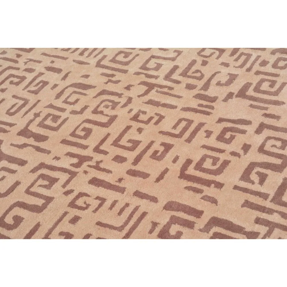 Modern Art Designer Mousse & Beige Tufted Area Carpet 2X5ft