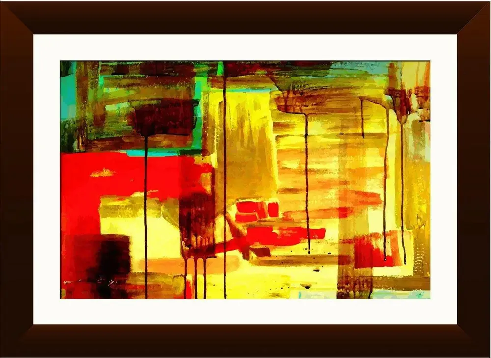 Modern Art Framed Wall Painting Abstract Design Framed with Break Resistant Clear Acrylic Glass .