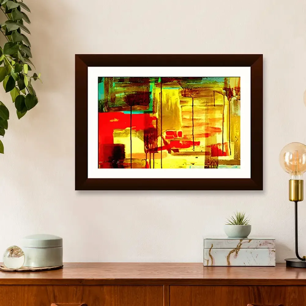 Modern Art Framed Wall Painting Abstract Design Framed with Break Resistant Clear Acrylic Glass .