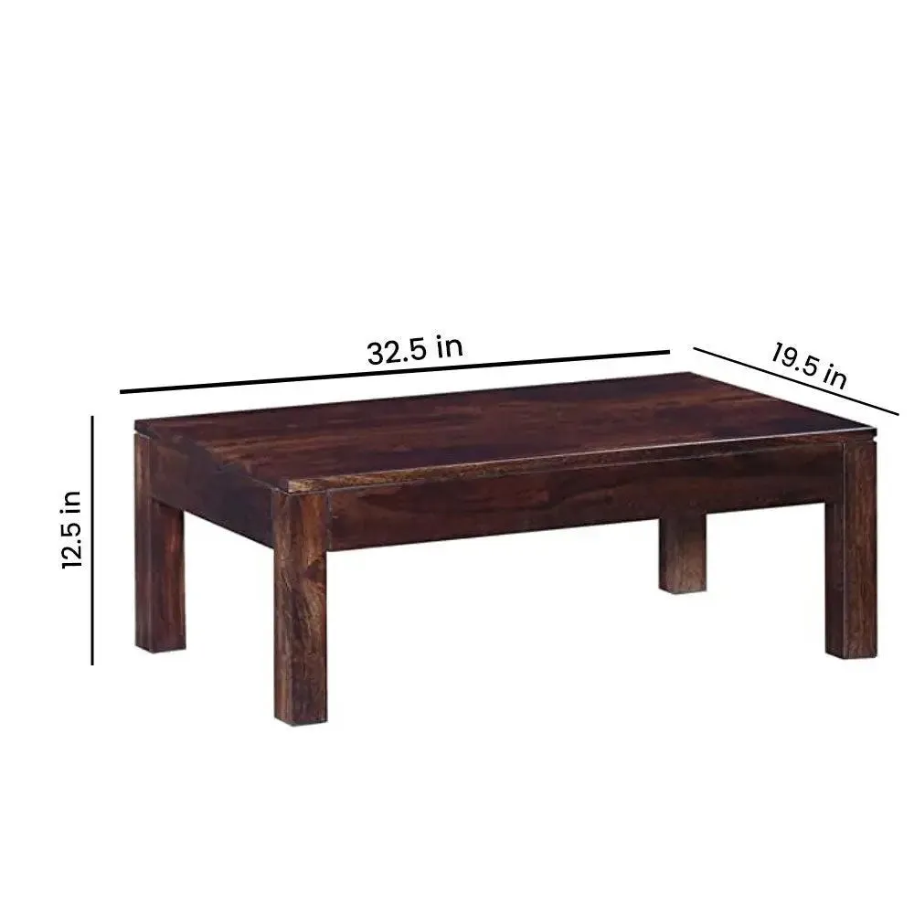 Modern Art Minimalistic Style Sheesham Wood Center Table