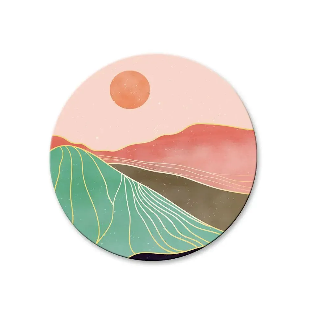 Modern Art Mountain Scenery Round Shape Canvas wall Painting