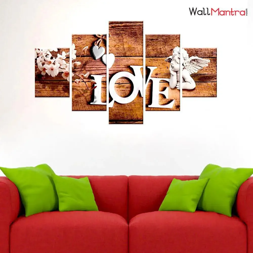 Modern Art Painting Of Love For Couple Multiple Frame Canvas