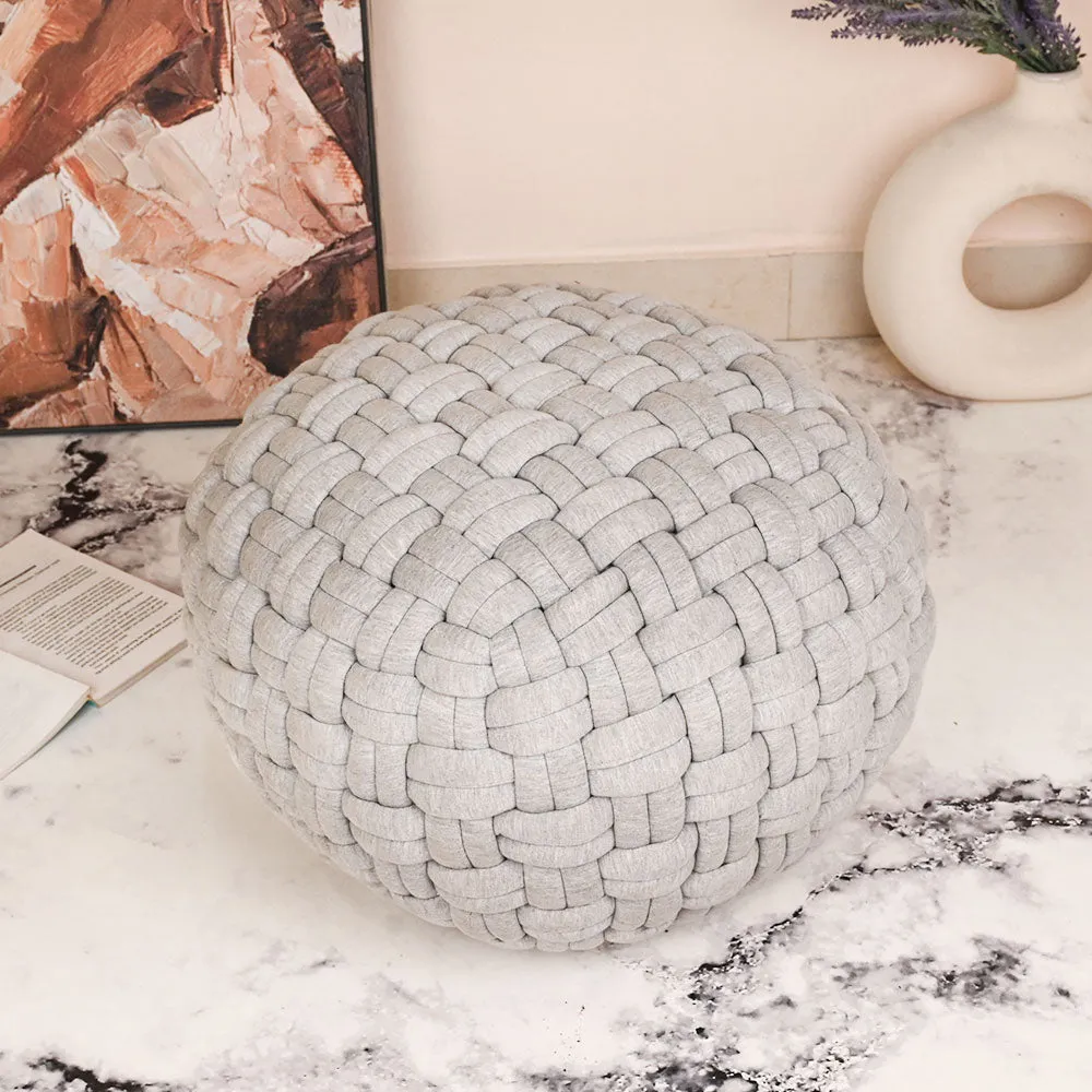 Modern Corner Cotton Jersey Material Pouffe Stool For Living Room, Set of 1