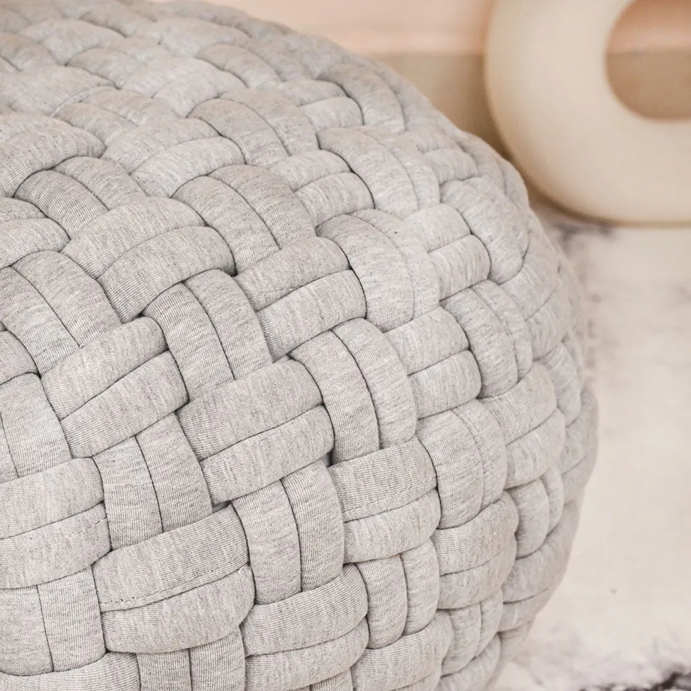 Modern Corner Cotton Jersey Material Pouffe Stool For Living Room, Set of 1
