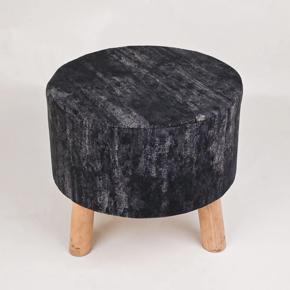 Modern Corner Fluffy Material Pouffe Stool For Living Room, Set of 1