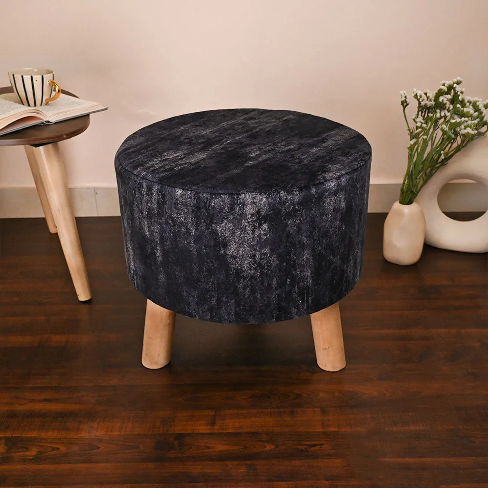 Modern Corner Fluffy Material Pouffe Stool For Living Room, Set of 1