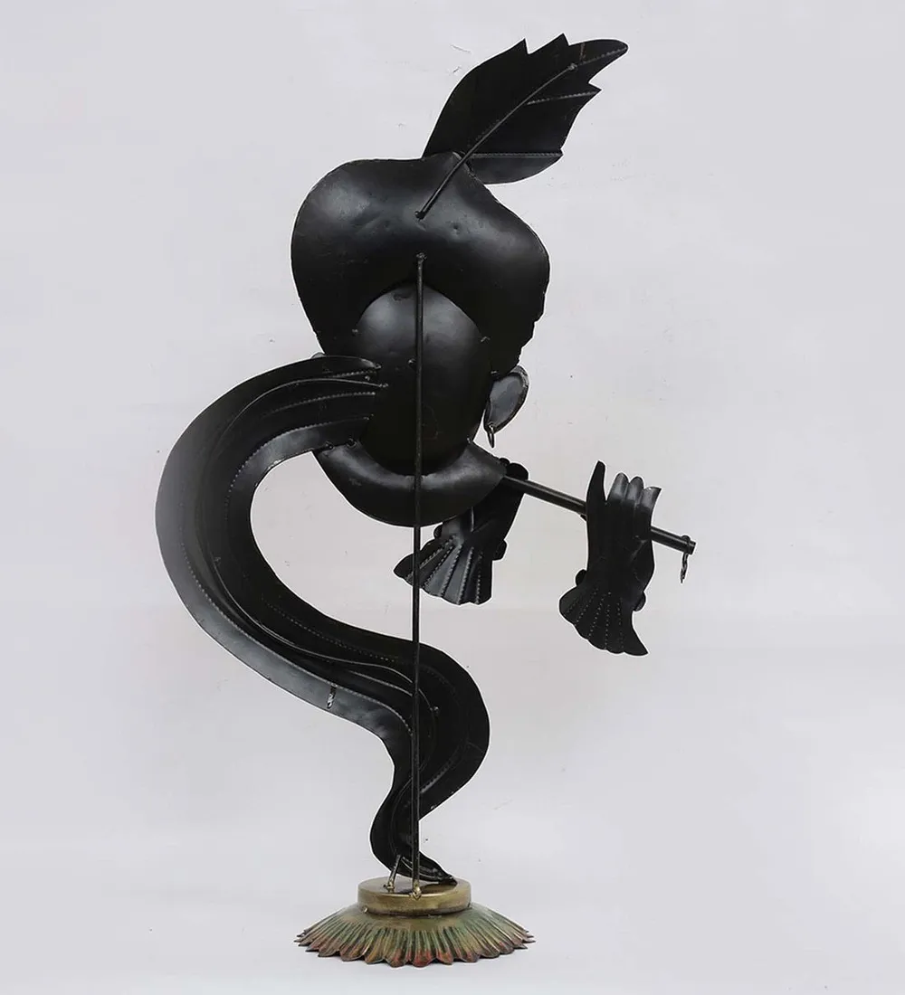 Modern Craft Thoughtful Metal Krishna Idol / Showpiece