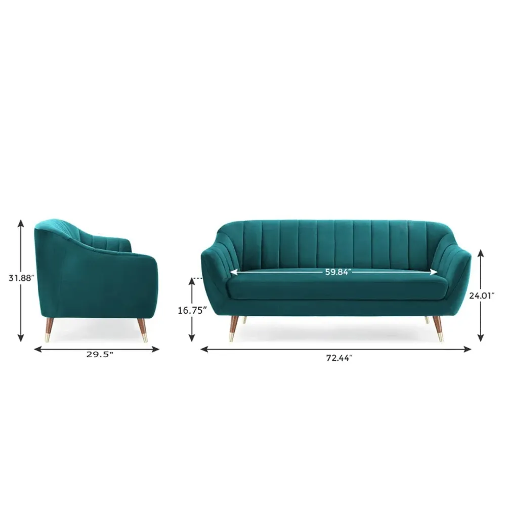 WallMantra Modern design 3 seater sofa - Ocean Teal